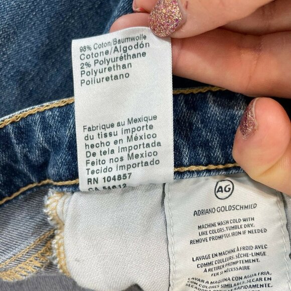 Adriano Goldschmied Womens Prima Cigarette Crop Jeans 25R Mid Rise Distressed - Picture 7 of 10